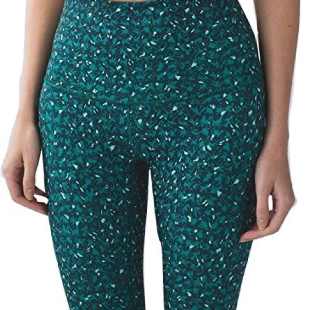 lululemon athletica Teal & Dark Green Printed High-Rise Full Length Leggings